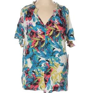 NWT Rachel Roy Colorful Summer Blouse 1X